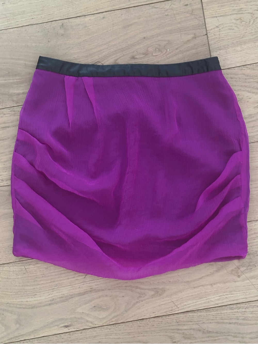 Lucca Couture Purple Mini Skirt with Black Waistband